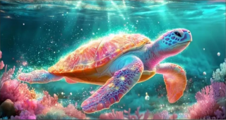 Diamond ​​​​​​​Painting Schildkröte-Ozean